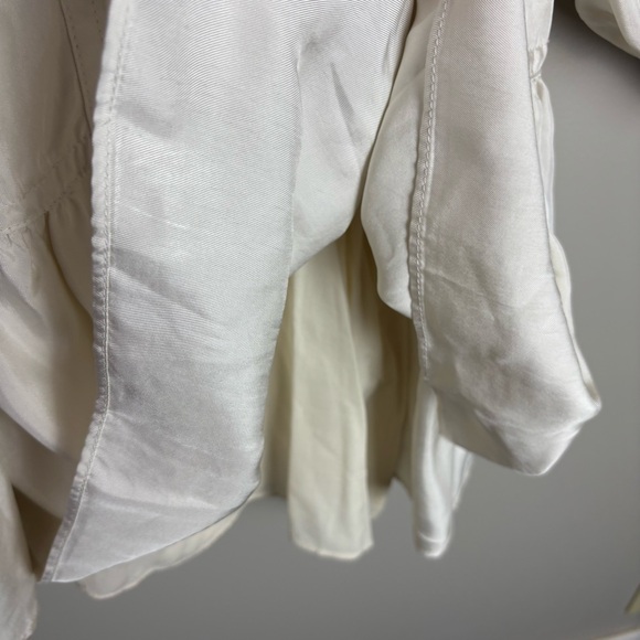 NEW Banana Republic Cream Long Sleeve Flounce Mini Dress With Belt Size Small - Picture 10 of 13